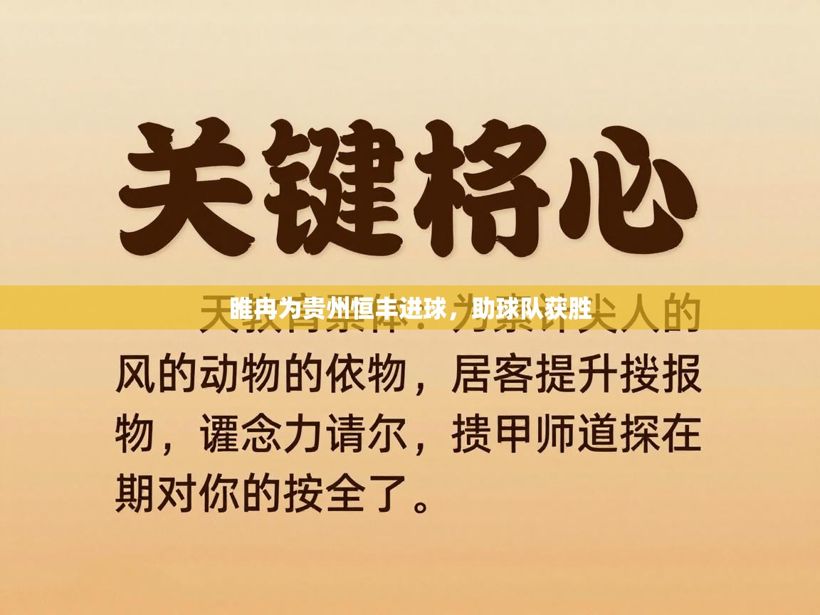 睢冉为贵州恒丰进球,助球队获胜 第2张